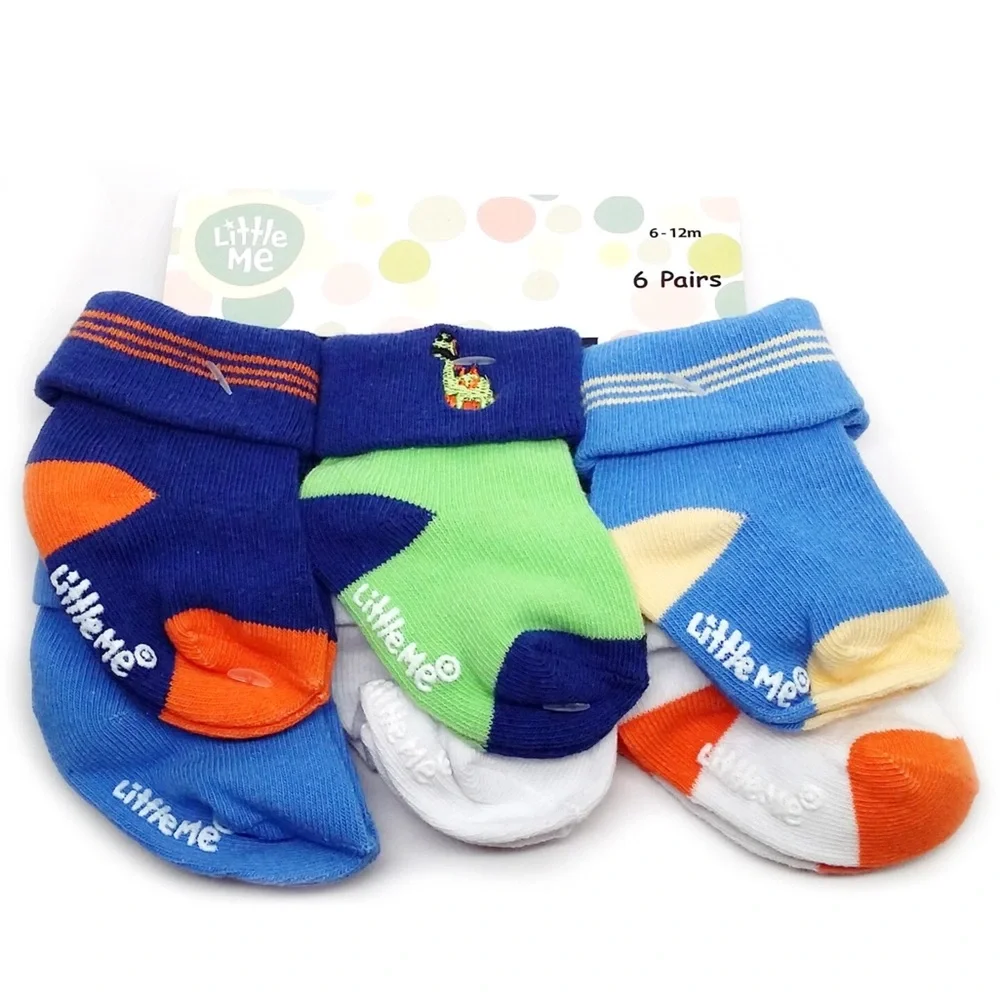 6 pairs Little Me Vibrant Baby Socks Collection